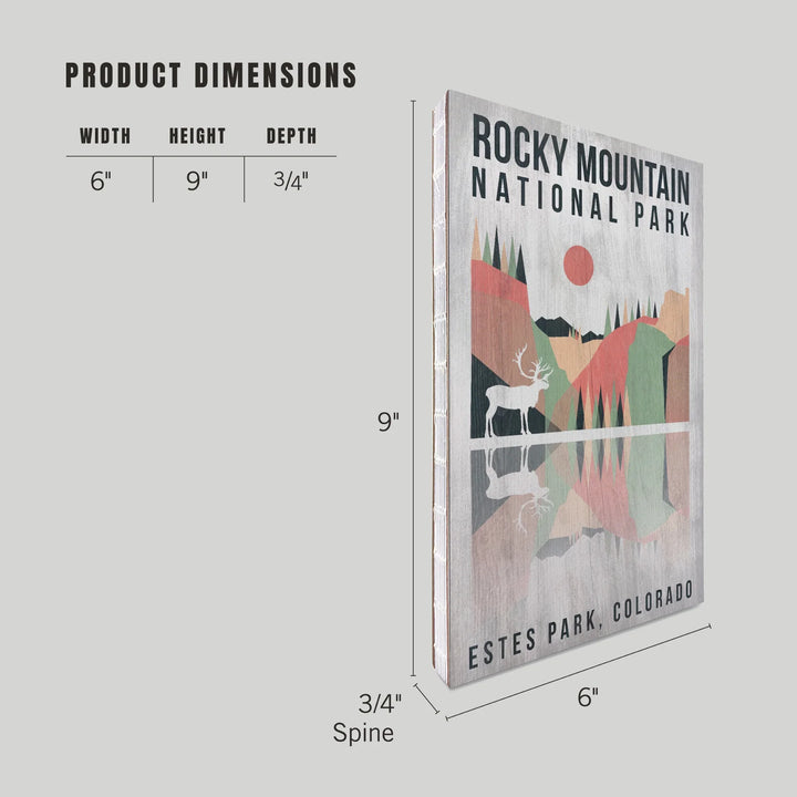 Lined 6x9 Journal, Rocky Mountain National park, Estes park, Colorado, Elk, Geometric Opacity Press, Lay Flat, 193 Pages, FSC paper