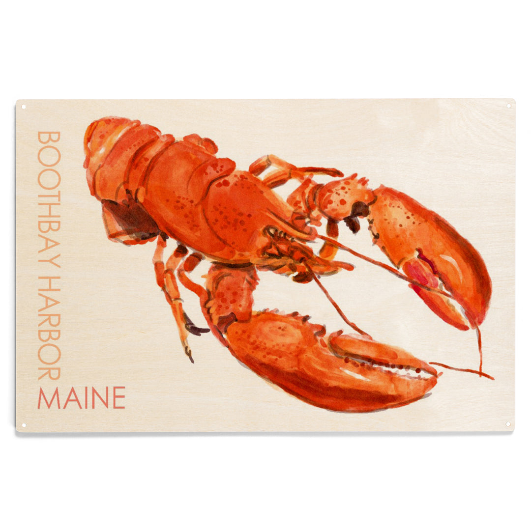 Boothbay Harbor, Maine, Lobster, Watercolor, Wood Sign and Postcards