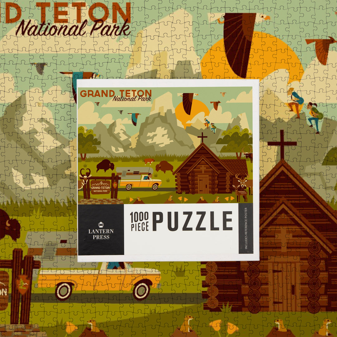 Grand Teton National Park, Wyoming, Geometric Experience Collection, Jigsaw Puzzle