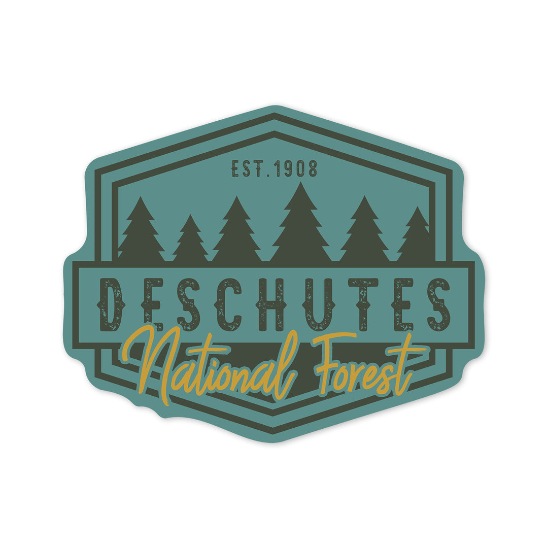 Deschutes National Forest, Oregon, Trees, Contour, Vinyl Sticker