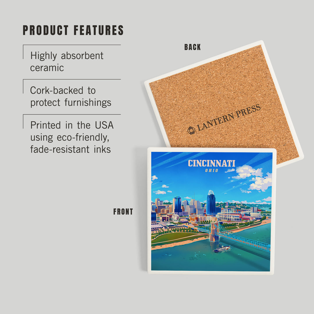 Cincinnati, Ohio, Lithograph City Series, Coasters