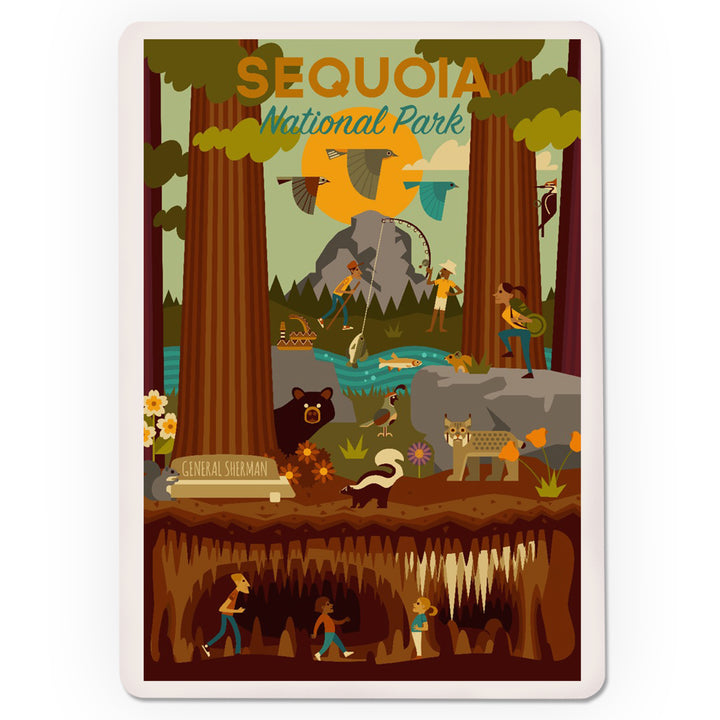 Playing Cards, Sequoia National Park, California, Geometric National Park Series, 52 Card Deck with Jokers in Box, Unique Art