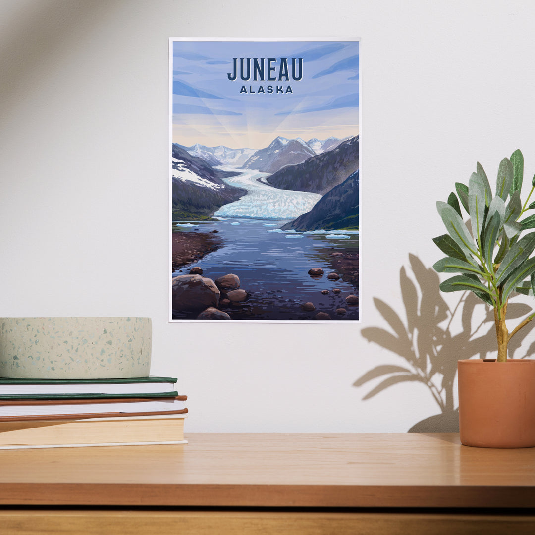 Juneau, Alaska, Mendenhall Glacier, Lithograph, Art & Giclee Prints