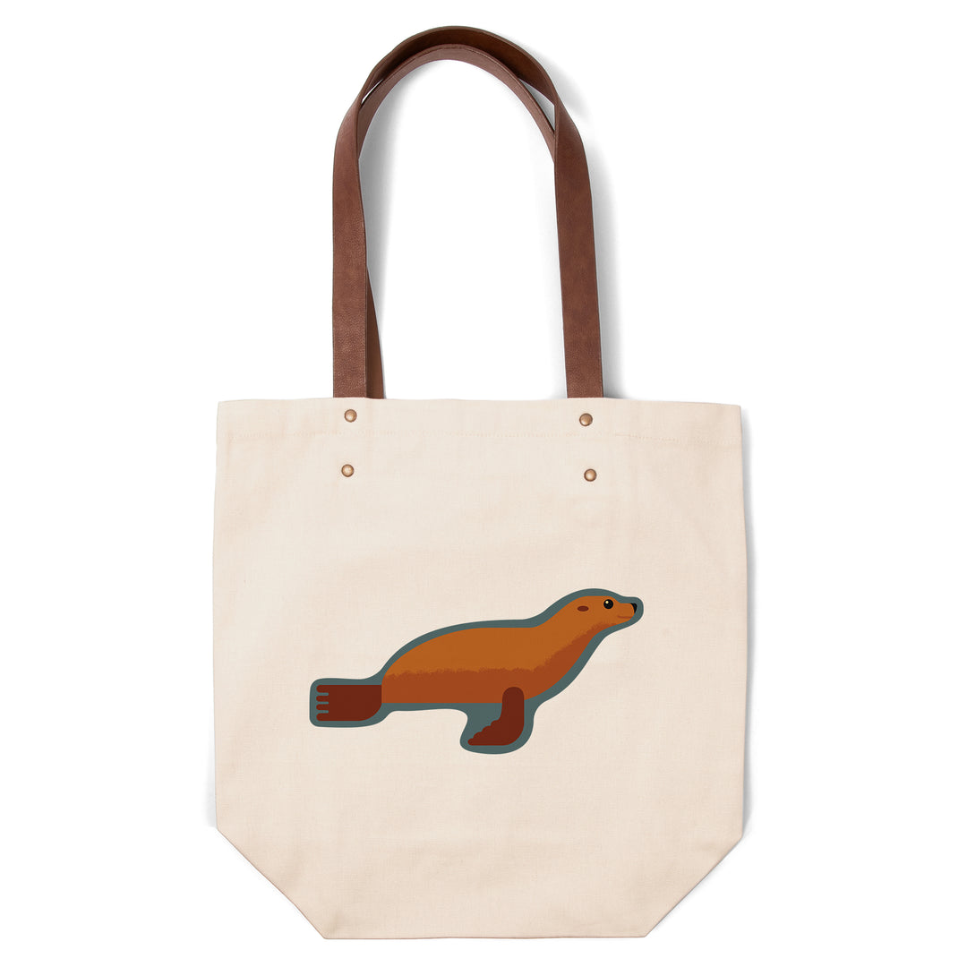 Seal, Light Brown, Geometric, Contour, Lantern Press Artwork, Accessory Go Bag