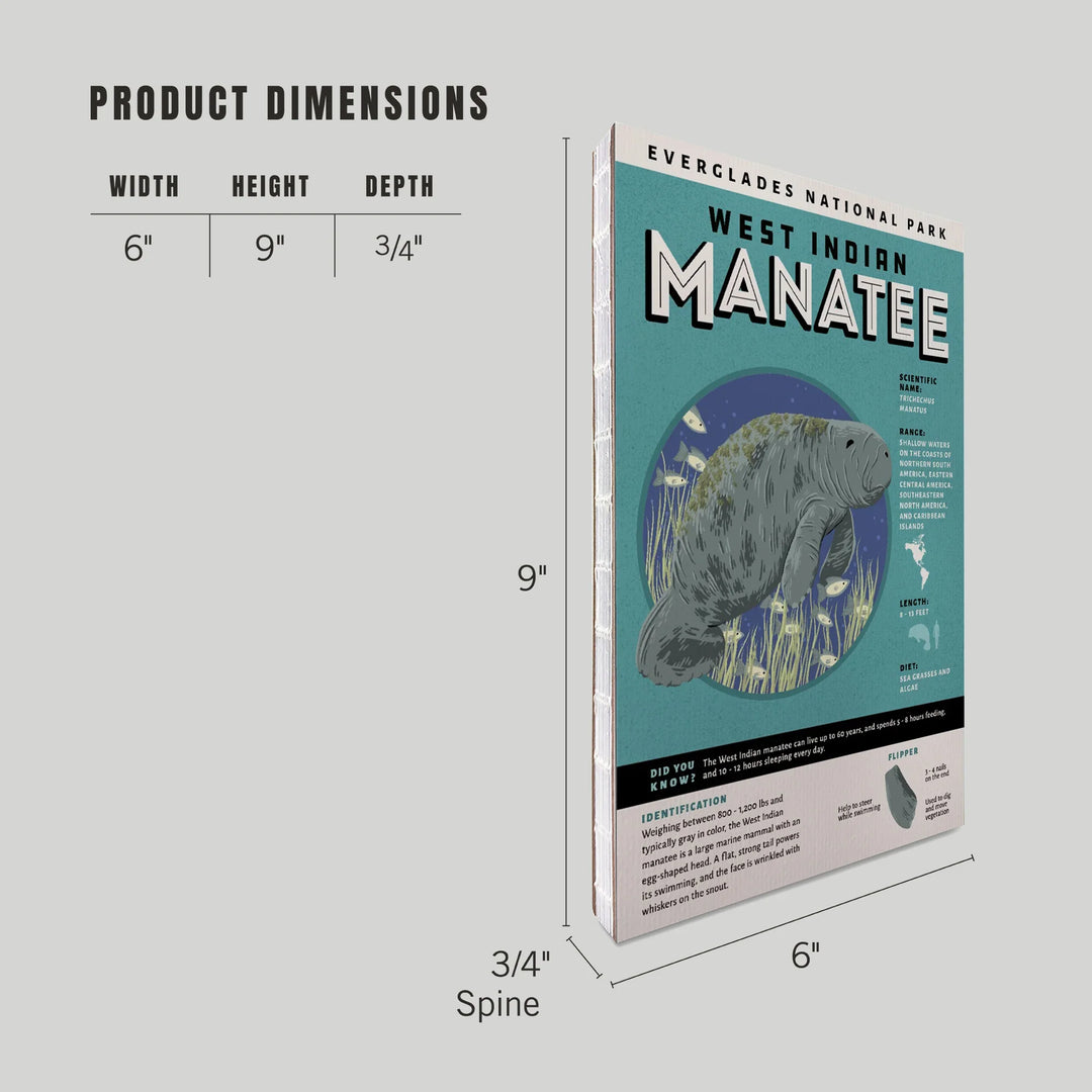 Lined 6x9 Journal, Everglades National Park, Facts About Manatees, Lay Flat, 193 Pages, FSC paper