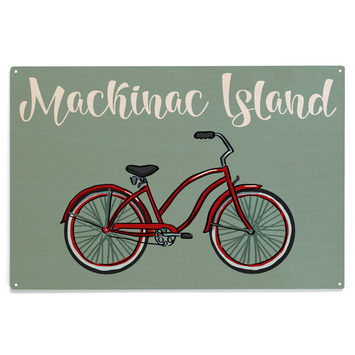 Mackinac Island, Michigan, Beach Cruiser Bicycle, Wood Sign and Postcards