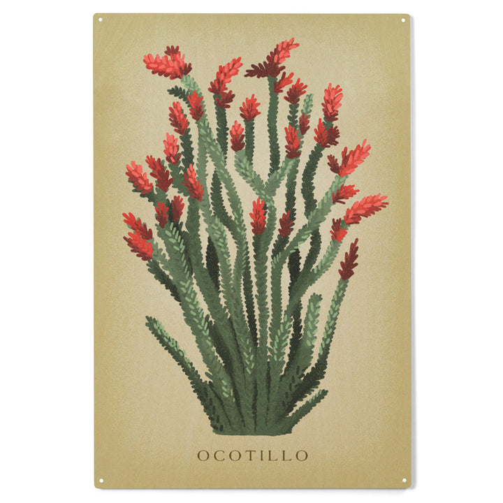Ocotillo, Vintage Flora, Wood Sign and Postcards