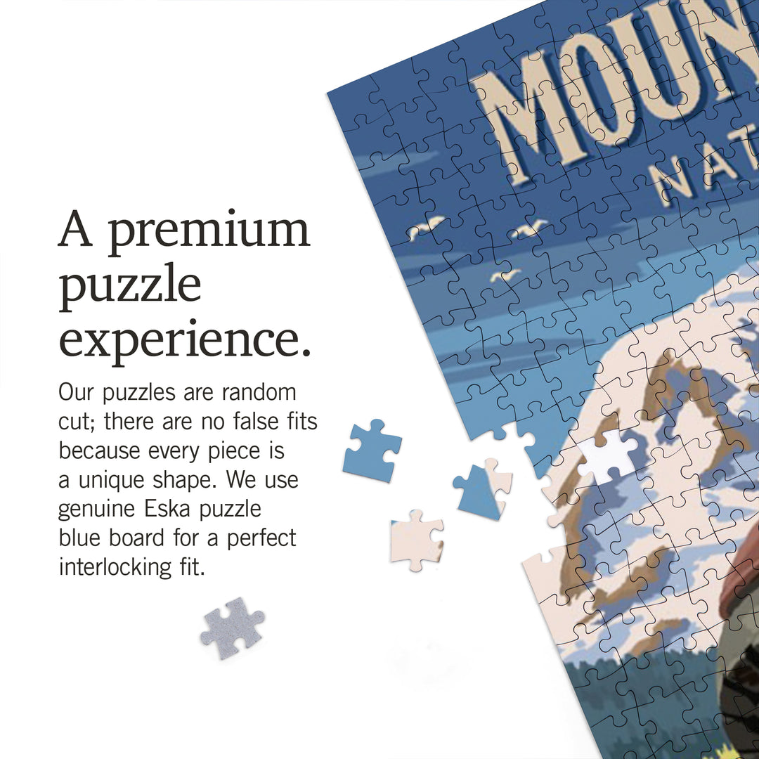 Mount Rainier, Washington, Painterly, Don't be a Meadow Stomper, Jigsaw Puzzle