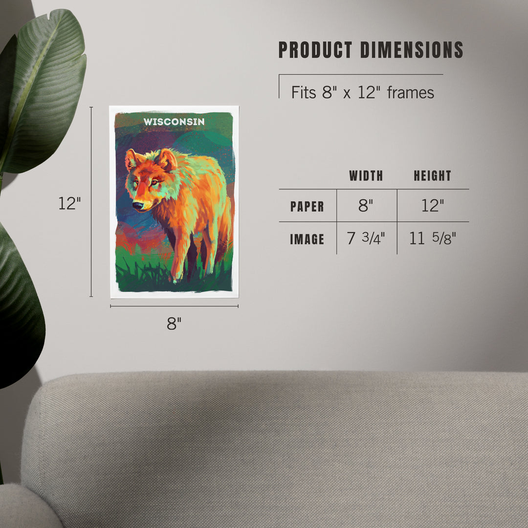 Wisconsin, Vivid, Gray Wolf, Art & Giclee Prints