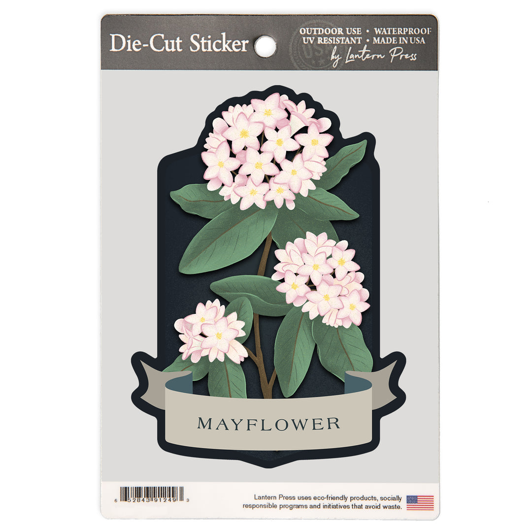 Vintage Flora Noir, Mayflower, Vinyl Sticker