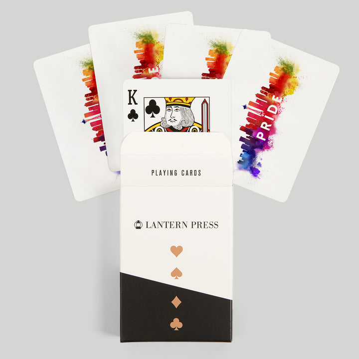 Playing Cards, Seattle, Washington, Gay Pride, Skyline Abstract, 52 Card Deck with Jokers in Box, Unique Art