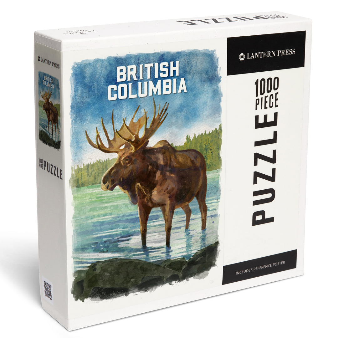 British Columbia, Watercolor Study, Moose, 1000 Piece Jigsaw Puzzle