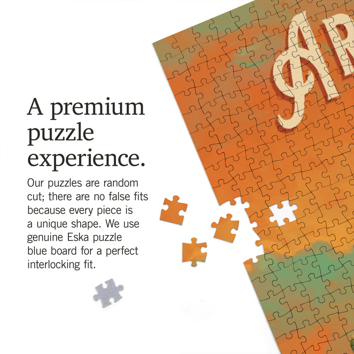 Arizona, Desert Cactus, Oil Painting, 1000 Piece Jigsaw Puzzle