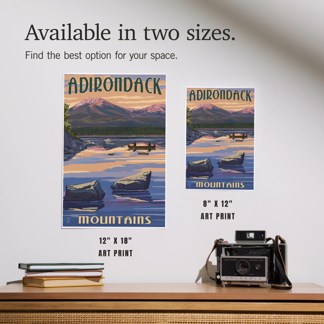 Adirondack Mountains, New York, Lake and Mountain View, Art & Giclee Prints