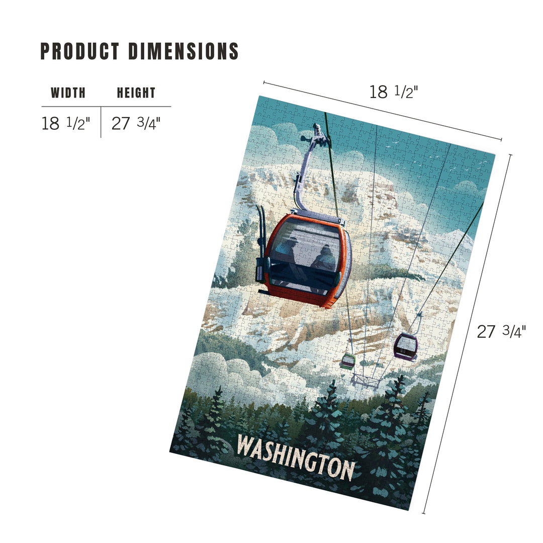 Washington, Lithograph, Gondola, Orange, 1000 Piece Jigsaw Puzzle