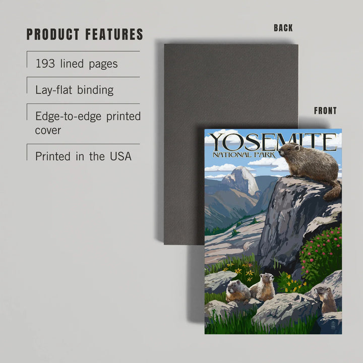 Lined 6x9 Journal, Yosemite National Park, California, Marmots, Lay Flat, 193 Pages, FSC paper