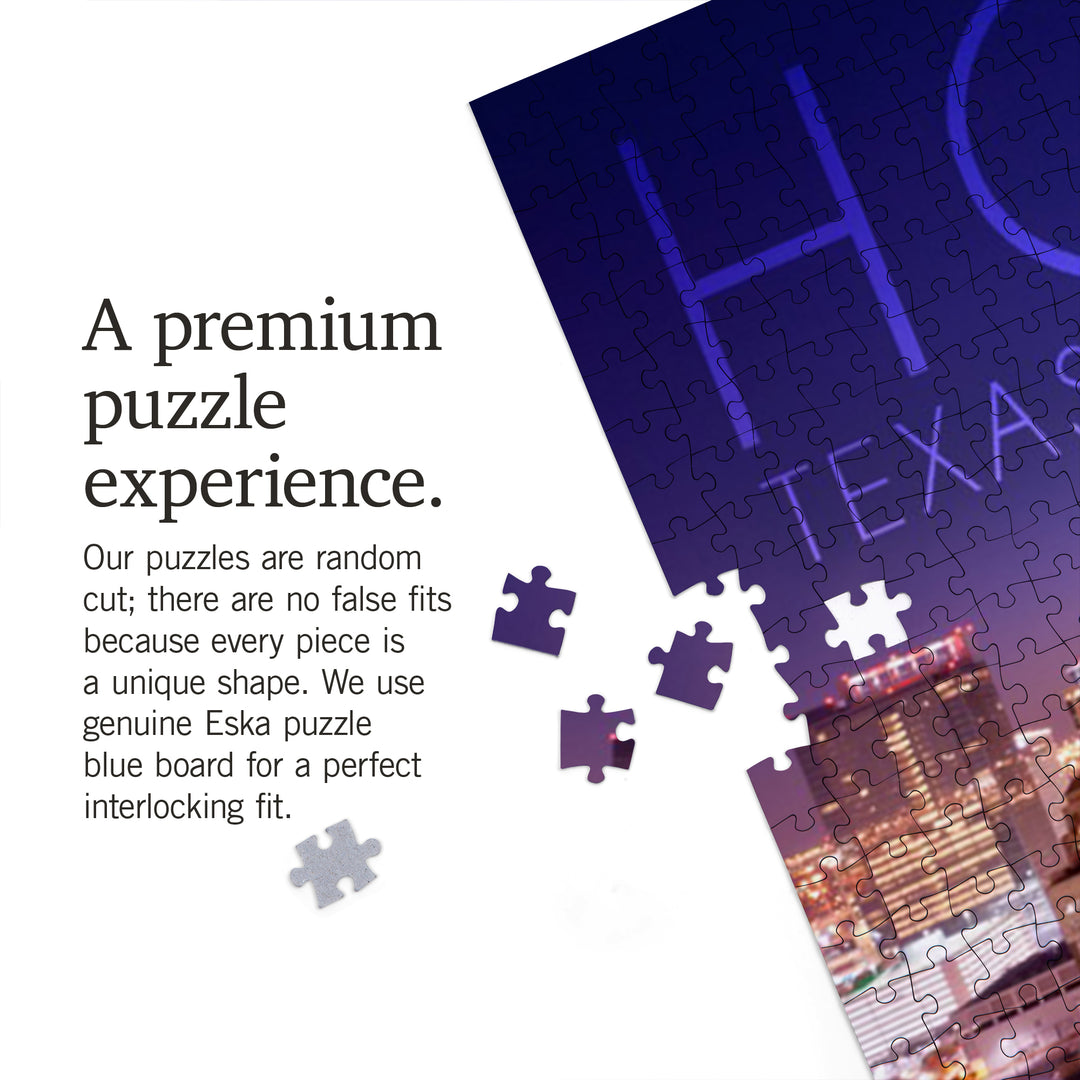 Houston, Texas, Skyline at Night, Jigsaw Puzzle