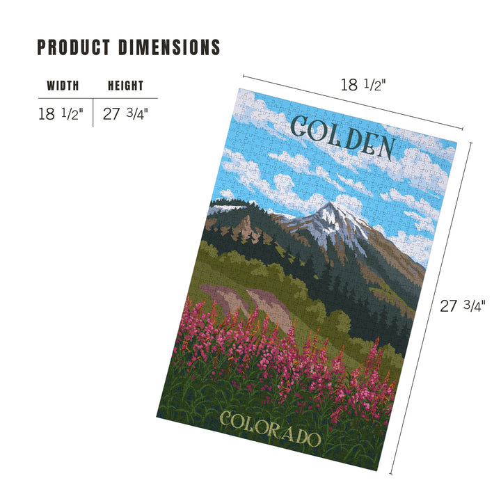 Golden, Colorado, Fireweed and Mountain, 1000 Piece Jigsaw Puzzle