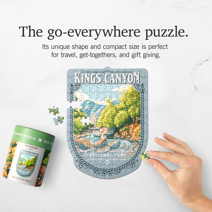 Lantern Press Mini Shaped Adult Jigsaw Puzzle, Protect Our National Parks (Kings Canyon)