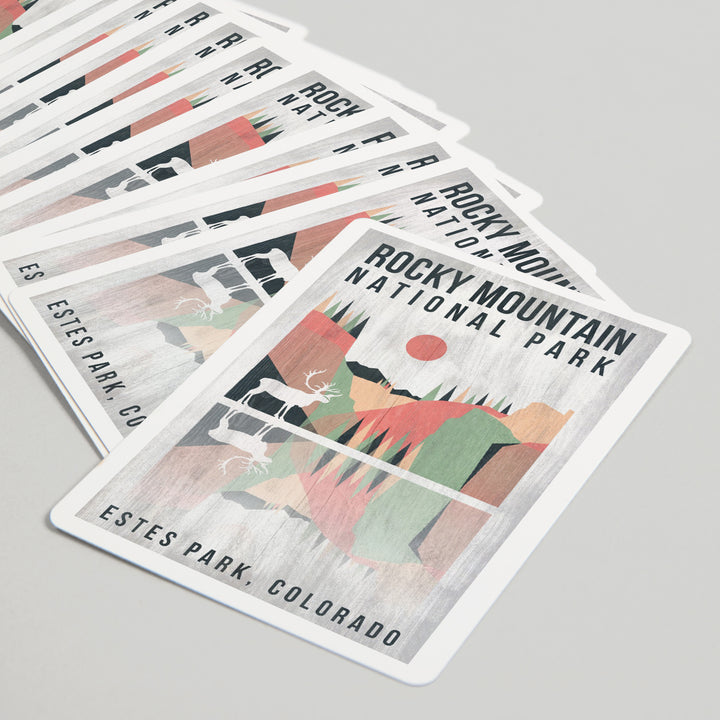 Playing Cards, Rocky Mountain National park, Estes park, Colorado, Elk, Geometric Opacity Press, 52 Card Deck with Jokers in Box, Unique Art
