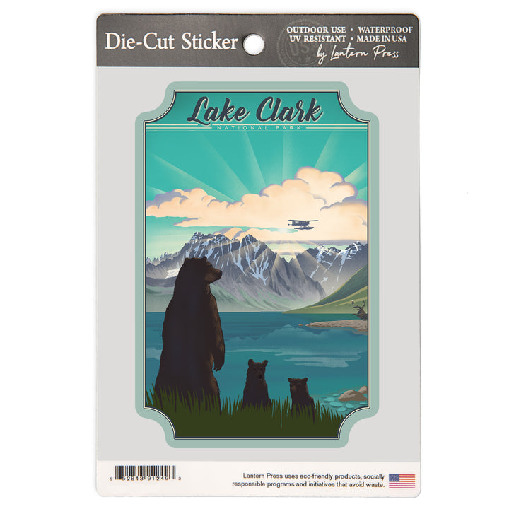 Lake Clark National Park, Alaska, Lithograph, Vinyl Sticker