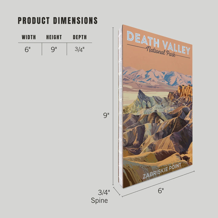 Lined 6x9 Journal, Death Valley National Park, California, Zabriskie Point, Painterly Series, Lay Flat, 193 Pages, FSC paper