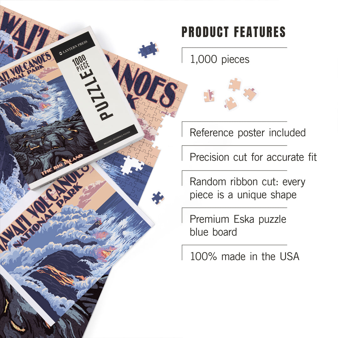 The Big Island, Hawaii, Lava Flow Scene, Jigsaw Puzzle