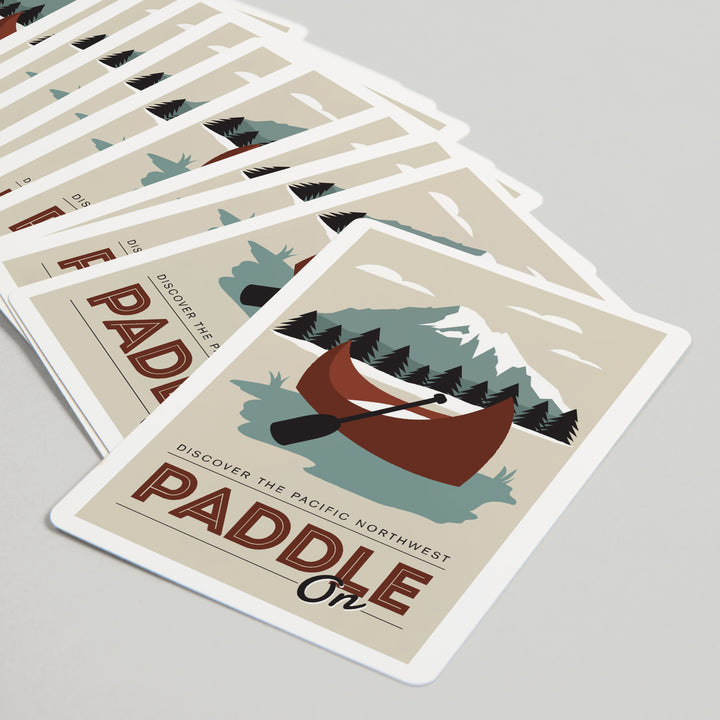 Playing Cards, Discover the Pacific Northwest, Paddle On, Canoe, 52 Card Deck with Jokers in Box, Unique Art