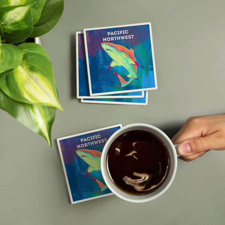 Pacific Northwest, Vivid, Blacktip Shark, Coasters