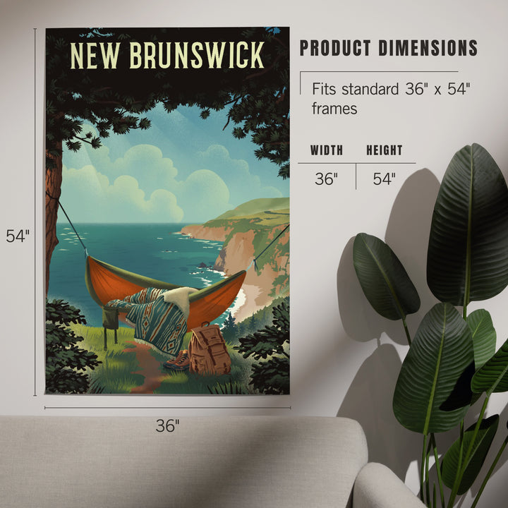 New Brunswick, Today's Office, Coastal Series, Hammock on Beach art prints, metal signs