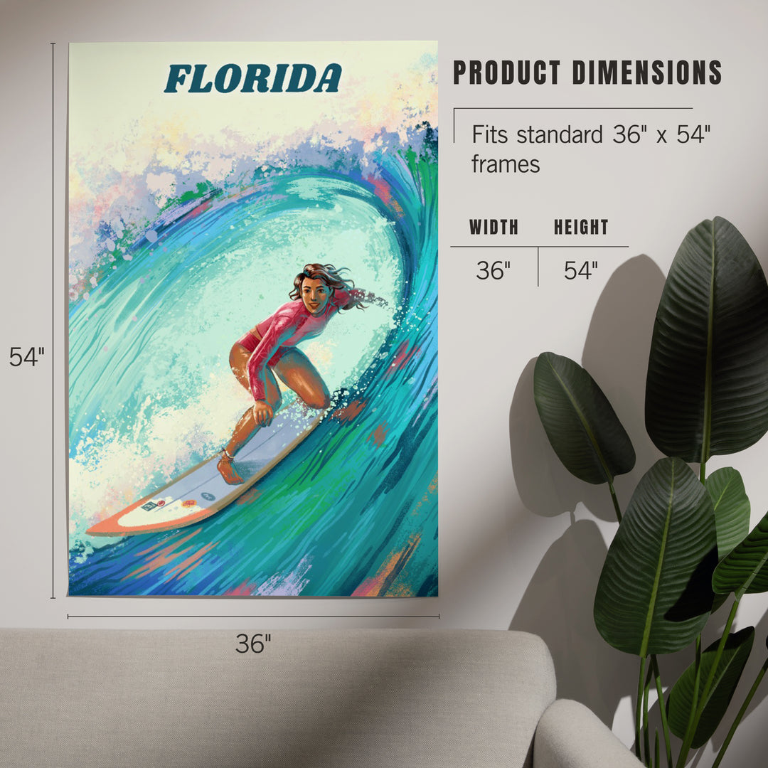 Florida, Vitamin Sea, Coastal Series, Surfer Girl, Art & Giclee Prints - Lantern Press