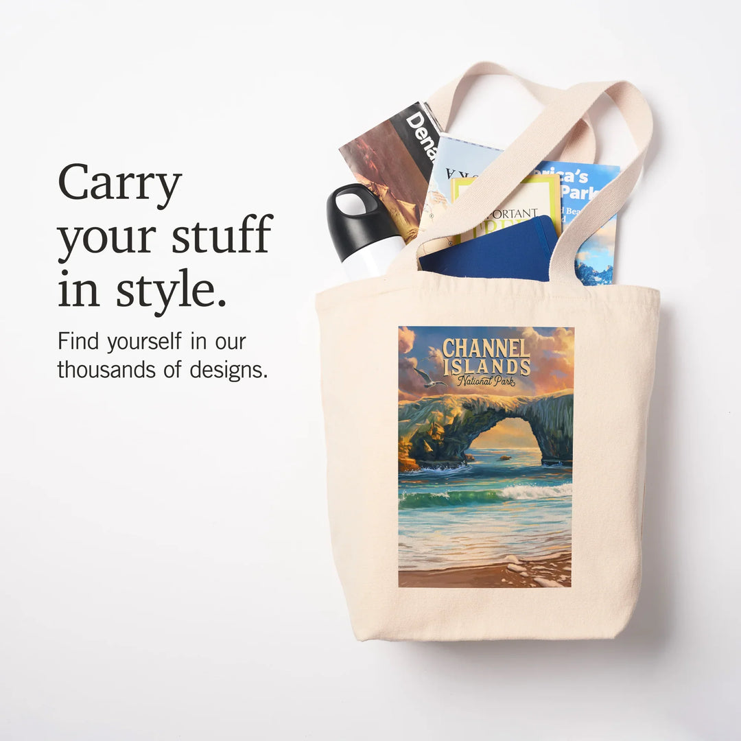 Channel Islands National Park, California, Oil Painting, Tote Bag