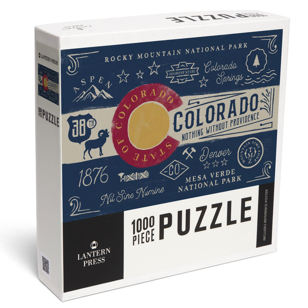 Colorado, Illustrated State Flag, State Series, 1000 Piece Jigsaw Puzzle