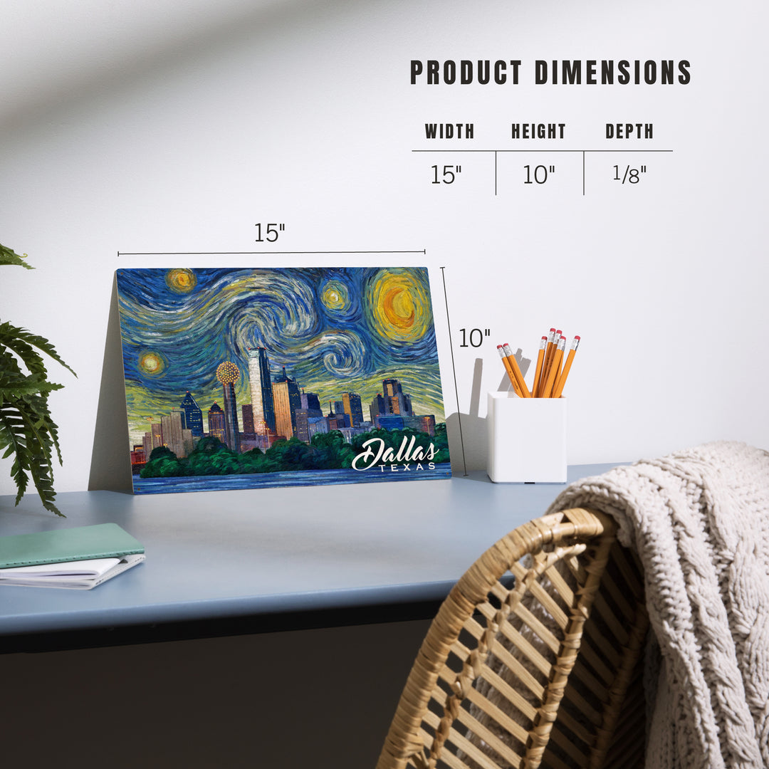 Dallas, Texas, Starry Night City Series, Wood Sign and Postcards