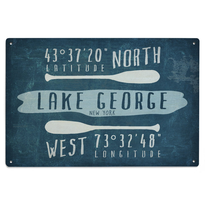 Lake George, New York, Lake Essentials, Latitude & Longitude, Lantern Press Artwork, Wood Signs and Postcards