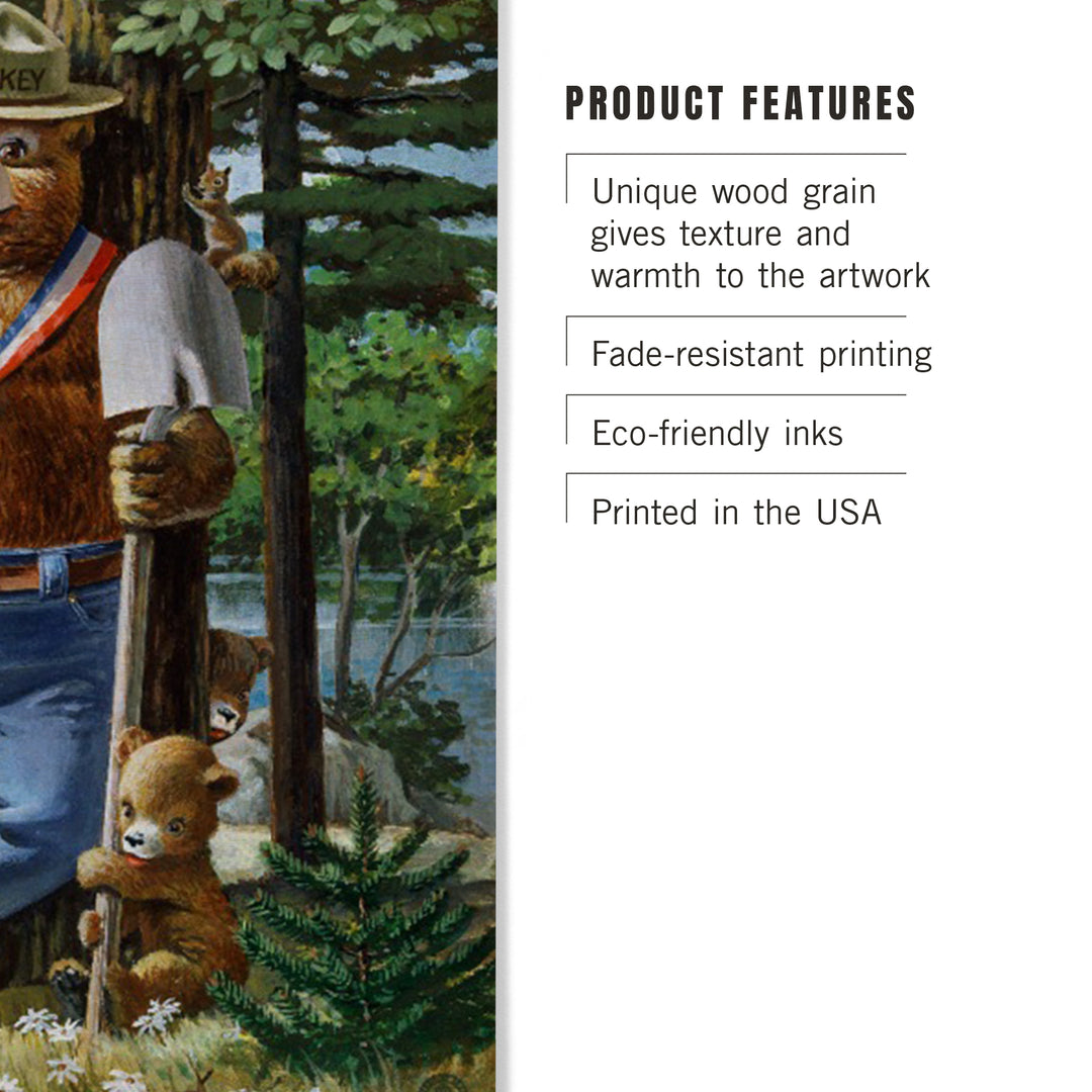 Smokey Bear, Posing with Medal, Officially, Wood Sign and Postcards