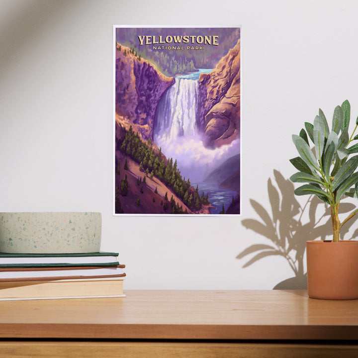 Yellowstone National Park, Wyoming, Oil Painting, Yellowstone Falls, Art & Giclee Prints