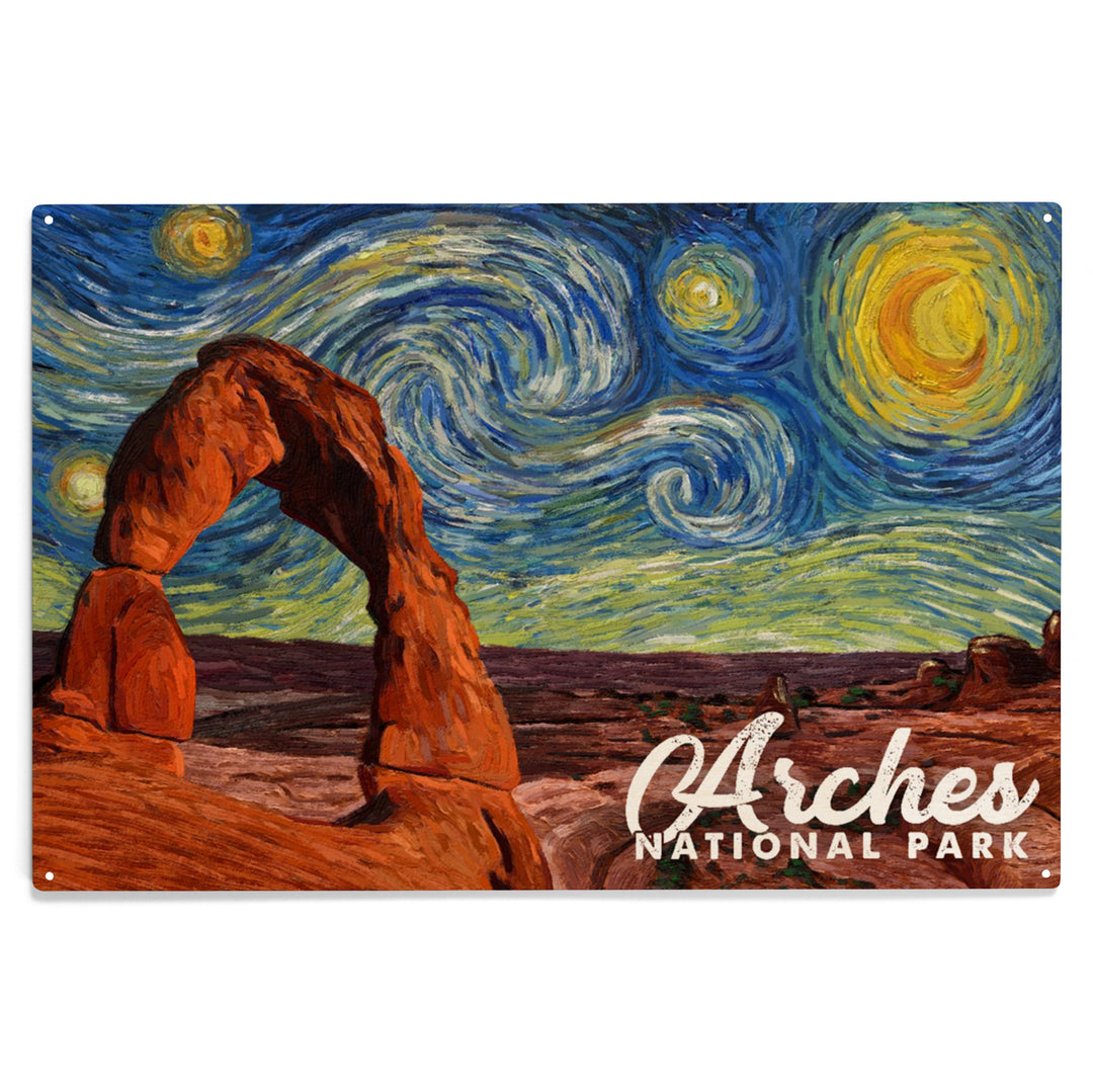 Arches National Park, Starry Night Series, Wood Sign and Postcards