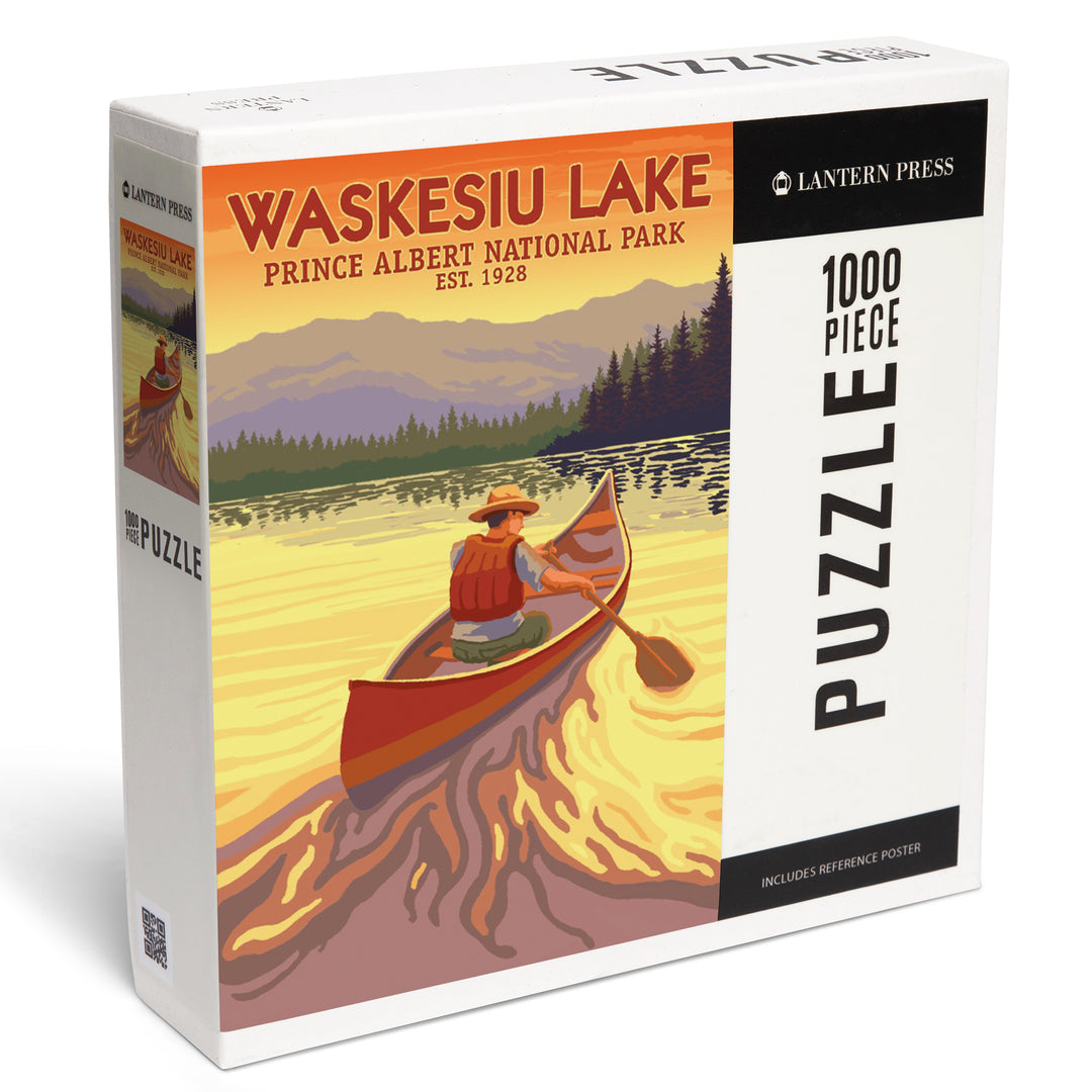 Waskesiu Lake, Saskatchewan, Prince Albert National Park, Canoe Scene, Jigsaw Puzzle