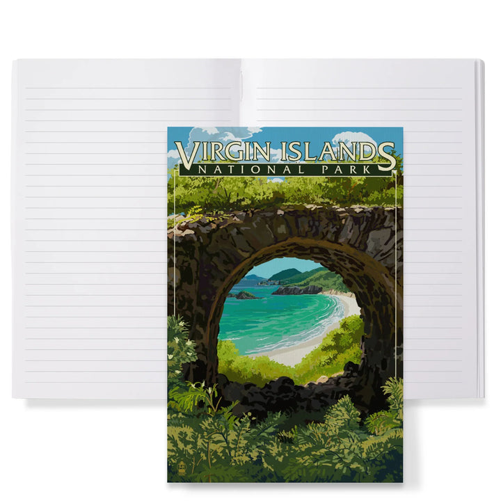 Lined 6x9 Journal, Virgin Islands National Park, US Virgin Islands, View from Ruins, Lay Flat, 193 Pages, FSC paper
