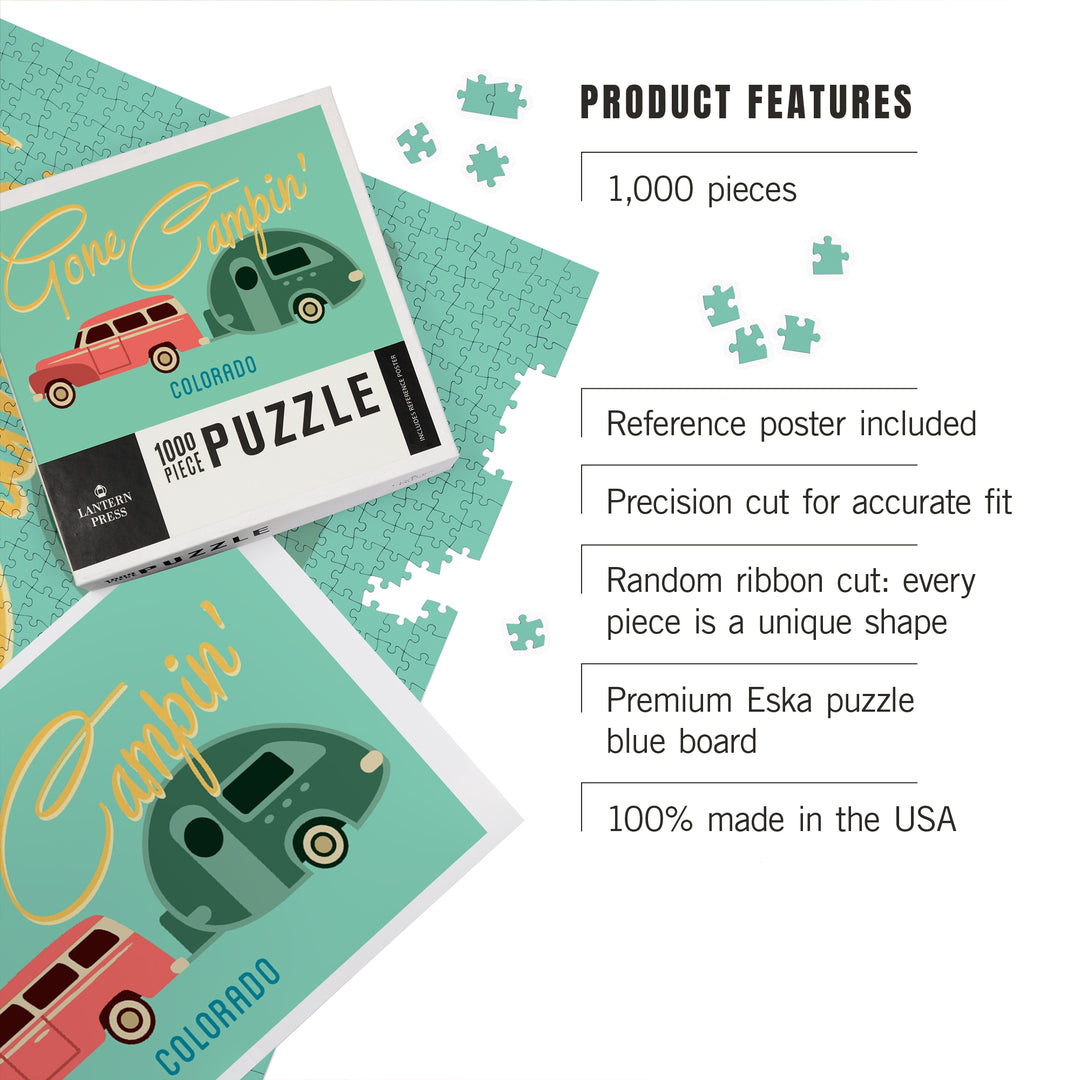 Colorado, Geometric, Gone Campin, Trailer, 1000 Piece Jigsaw Puzzle