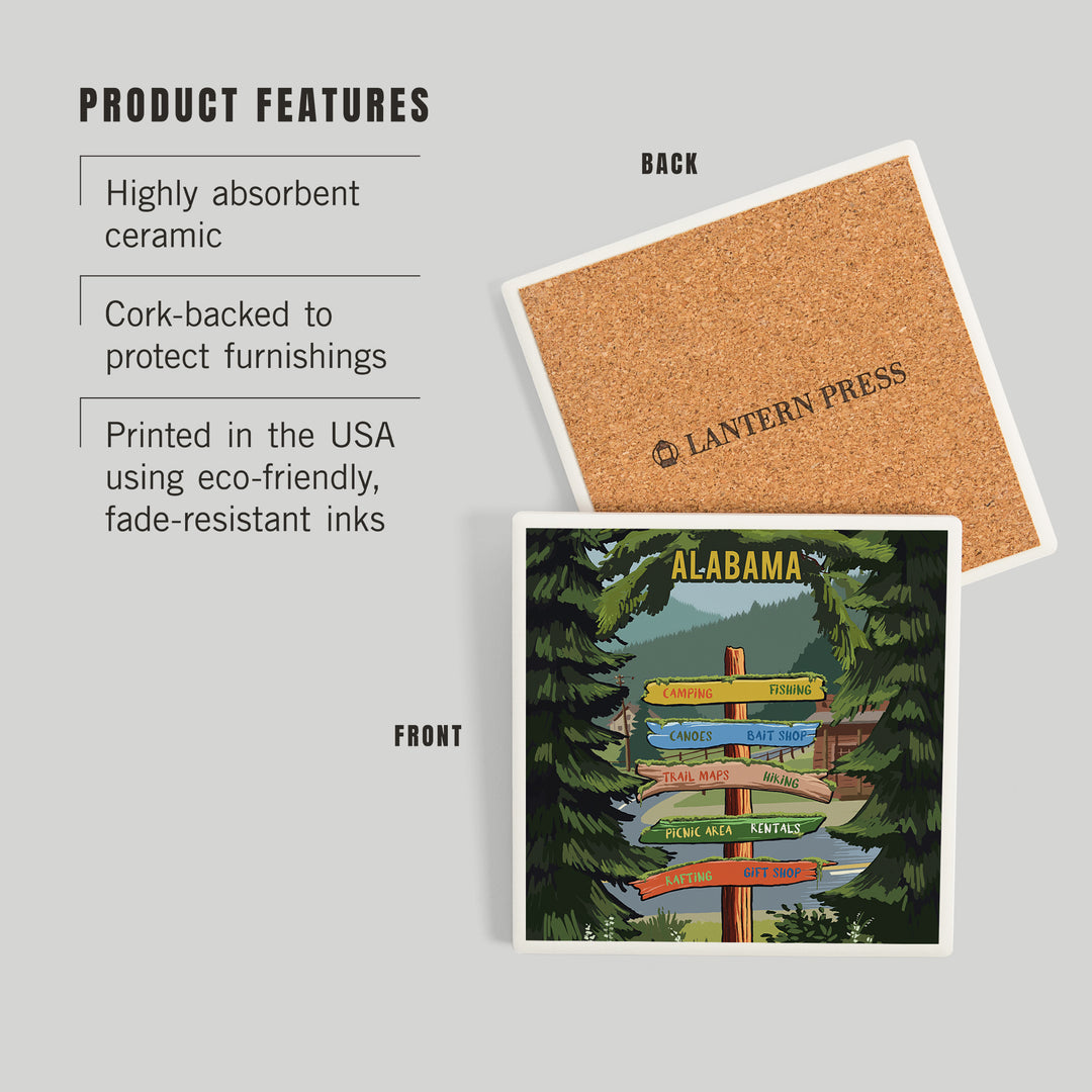 Alabama, Signpost, Forest and Camp, Coasters