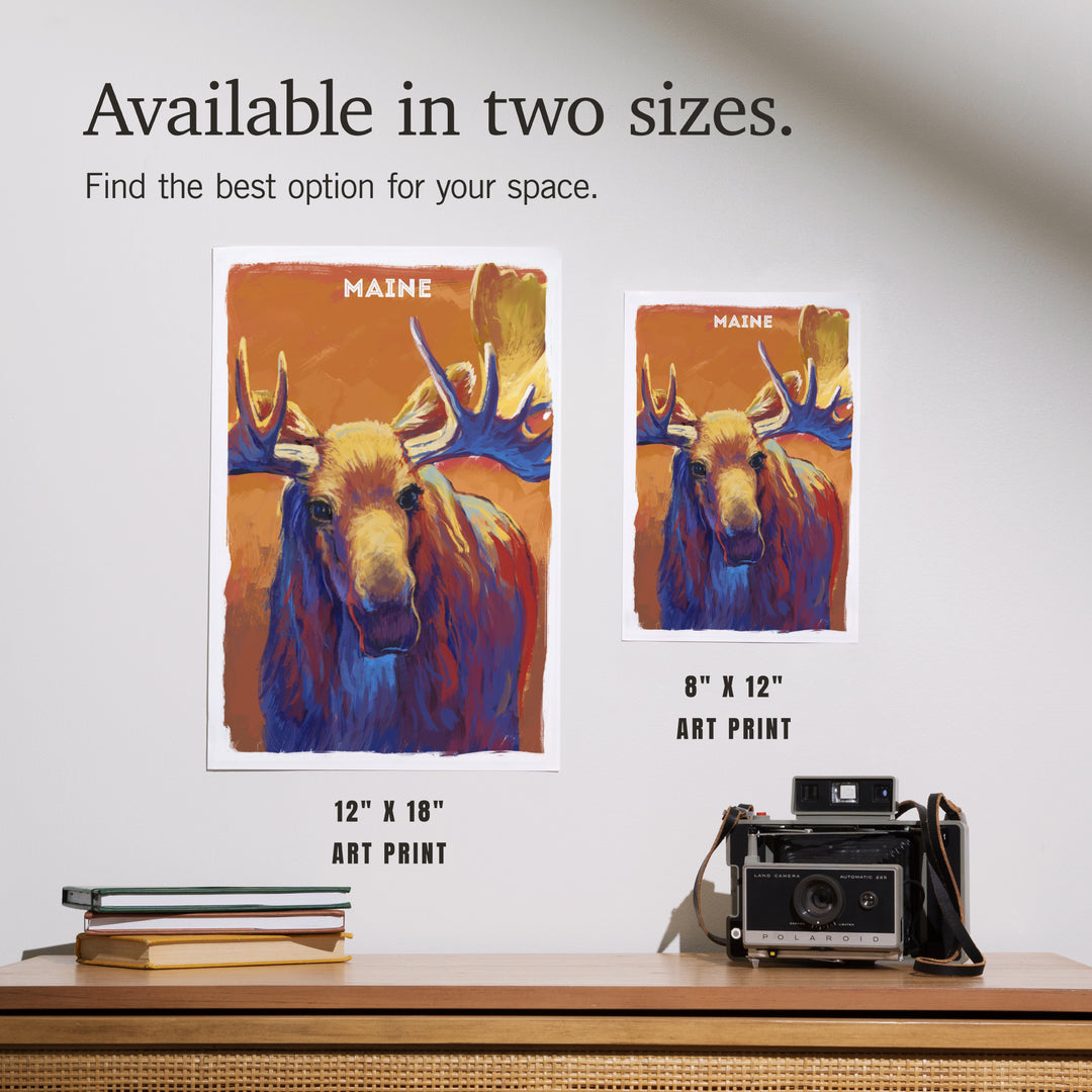 Maine, Vivid, Moose, Art & Giclee Prints