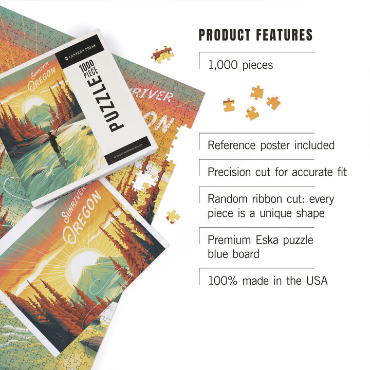 Sunriver, Oregon, Get Outside Series, This is Living, Fishing with Mountain, 1000 Piece Jigsaw Puzzle