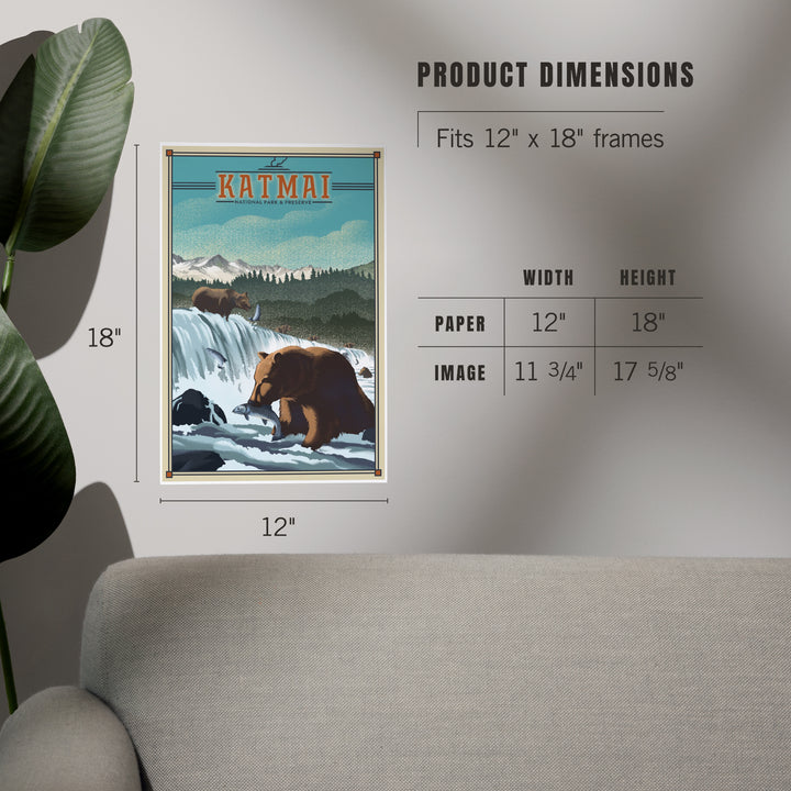 Katmai National Park and Preserve, Alaska, Lithograph, Art & Giclee Prints