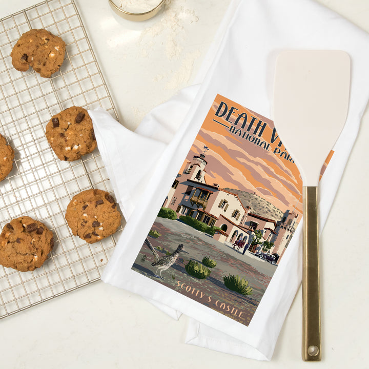 Death Valley National Park, Scotty's Castle, Painterly Series, Organic Cotton Kitchen Tea Towels