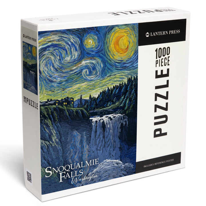 Snoqualmie Falls, Washington, Van Gogh Starry Night, 1000 Piece Jigsaw Puzzle