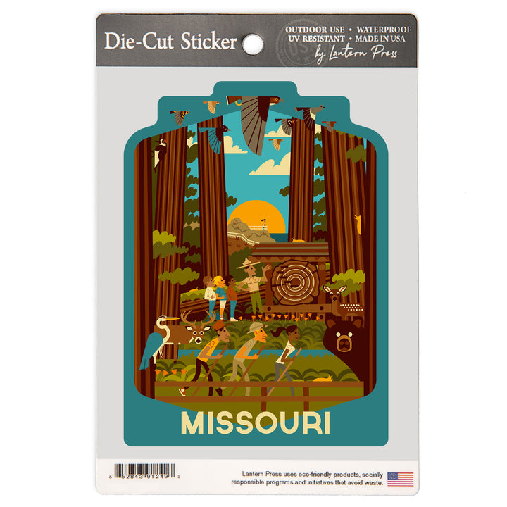 Missouri, Geometric, Forest, Vinyl Sticker