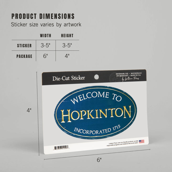 Hopkinton, Massachusetts, Welcome to Hopkinton, Contour, Photography, Vinyl Sticker