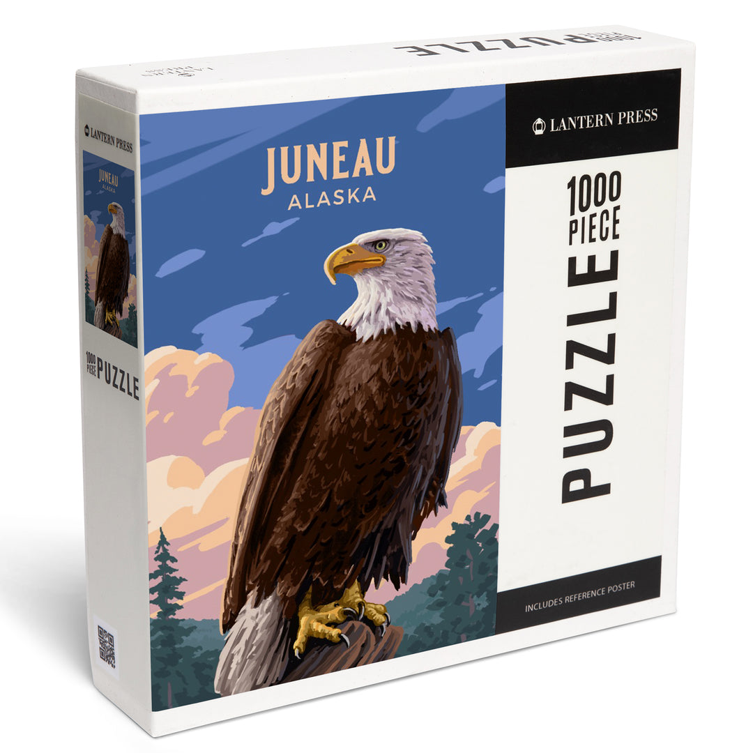 Juneau, Alaska, Painterly, Bald Eagle, Jigsaw Puzzle